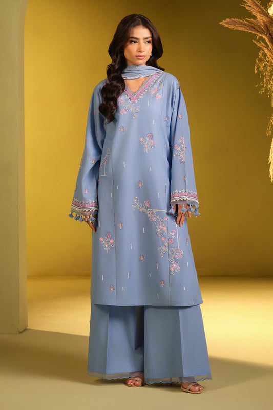 3 PIECE UNSTITCHED | LAWN  |  EMBROIDERED