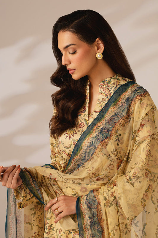 3 PIECE UNSTITCHED | STRIPE LAWN | PRINTED