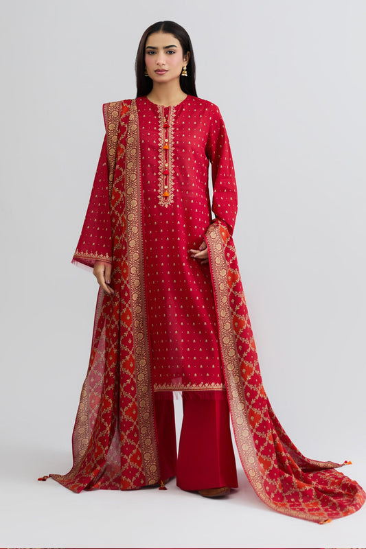 3 PIECE UNSTITCHED | LAWN | EMBROIDERED